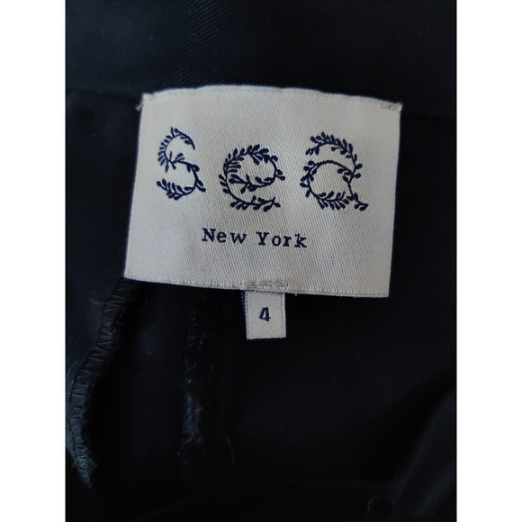 Sea New York Black Pleated Asymmetrical Closure Trouser Pants Size 4 - Picture 8 of 8